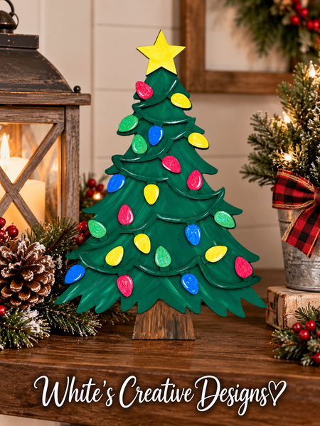 Christmas Tree with lights Shelf Sitter