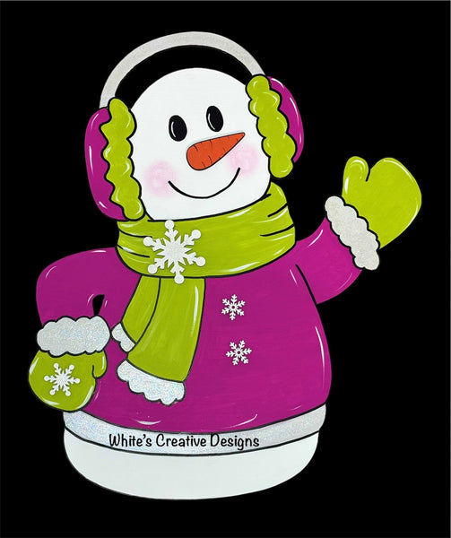 Snowman with Mittens Door Hanger