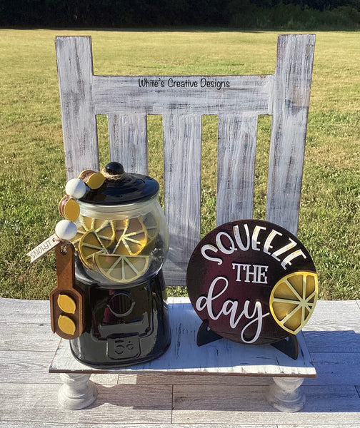 Lemon (Squeeze the Day)Gumball Machine Filler, Sign & Scoop