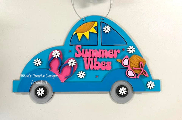 Summer Vibes VW Bug Door Hanger