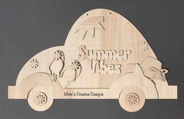 Summer Vibes VW Bug Door Hanger