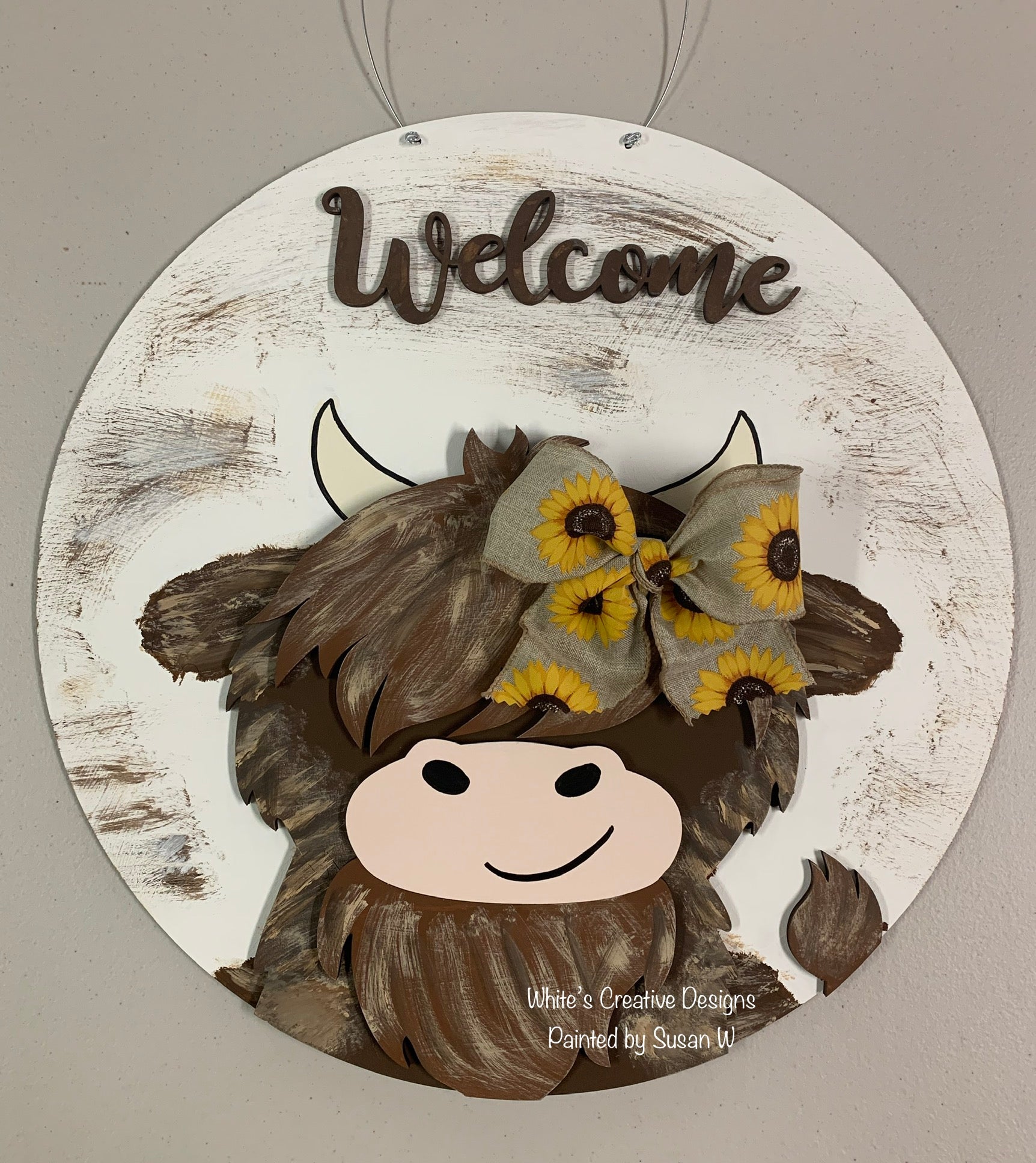 Highland Cow Door Hanger 3-D