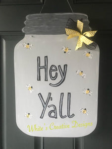 Mason Jar Door Hanger (S014)