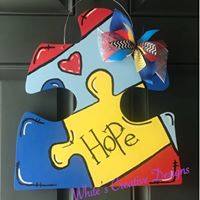 Awareness Puzzle Piece Door Hanger (Y012)