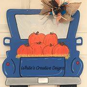 Truck Back with Pumpkins Door Hanger (F009)