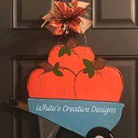 Wheelbarrow with Pumpkins Door Hanger (F011)