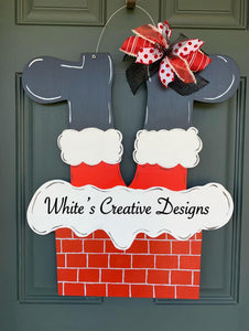 Santa in Chimney Door Hanger (C003)