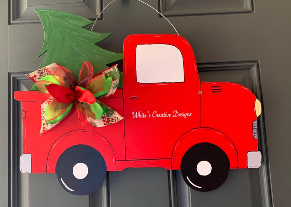 Farm Truck with Tree Door Hanger (C001)