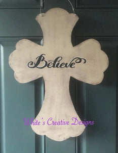 Believe Cross Door Hanger (Y009)