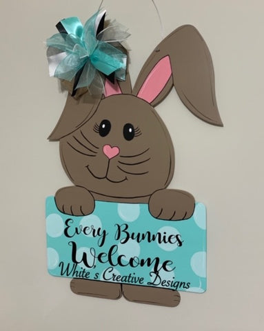 Bunny Sign Door Hanger (E009)