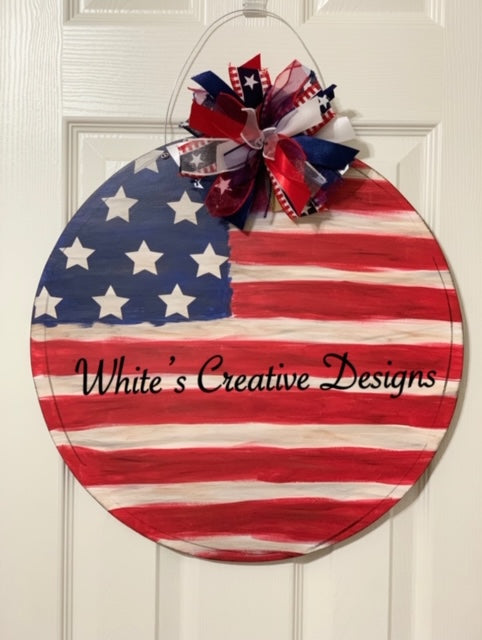 Distressed Patriotic Door Hanger (S023)