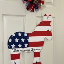 Patriotic Donkey Door Hanger (S027)