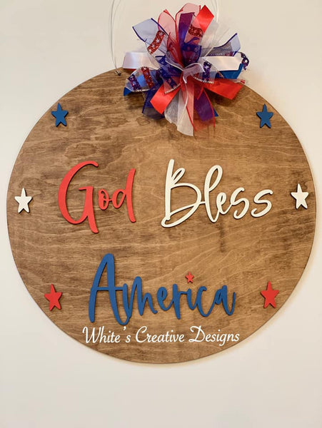 God Bless America Door Hanger