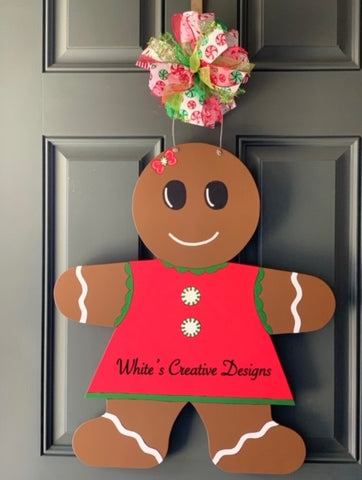 Gingerbread Girl Door Hanger (C010)