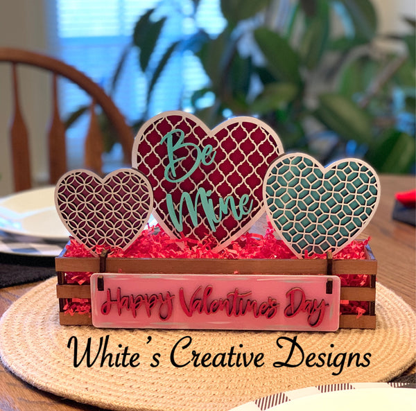 3 Hearts Valentine Wagon Sign Kit