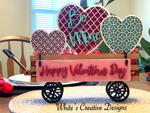 3 Hearts Valentine Wagon Sign Kit