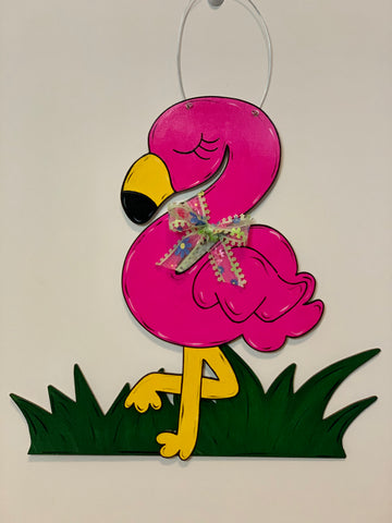 3-D Flamingo Door Hanger