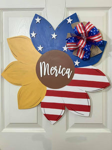 Patriotic Sunflower Door Hanger