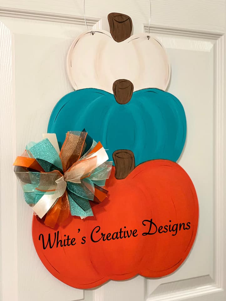 Stacked Pumpkin Door Hanger (F015)