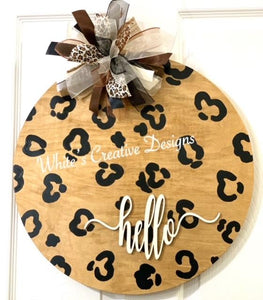 Cheetah Round Door Hanger (Y051)