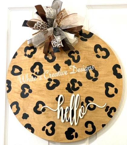 Cheetah Round Door Hanger (Y051)