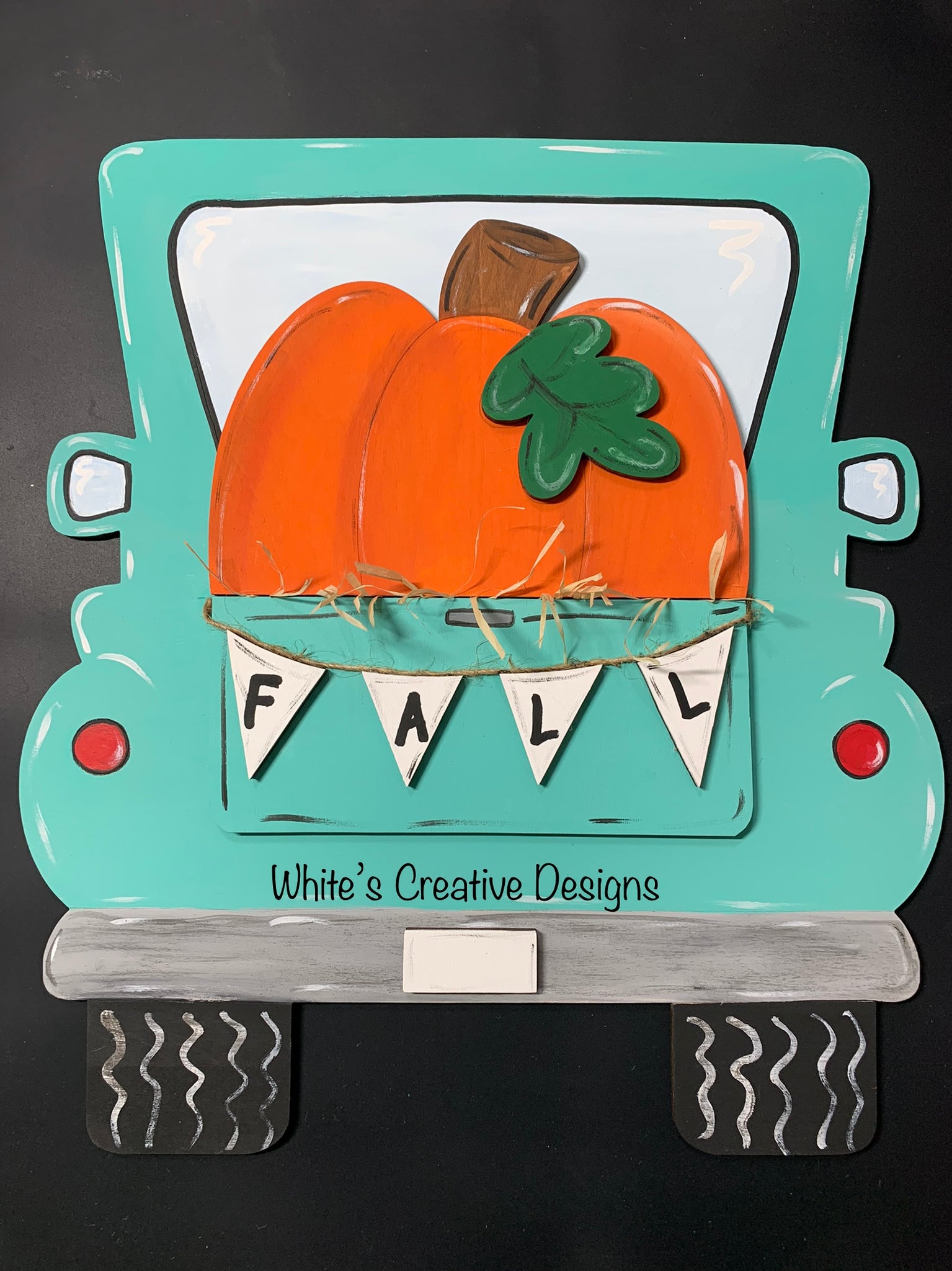 Fall Pumpkin Truck Back Door Hanger/Shelf Sitter