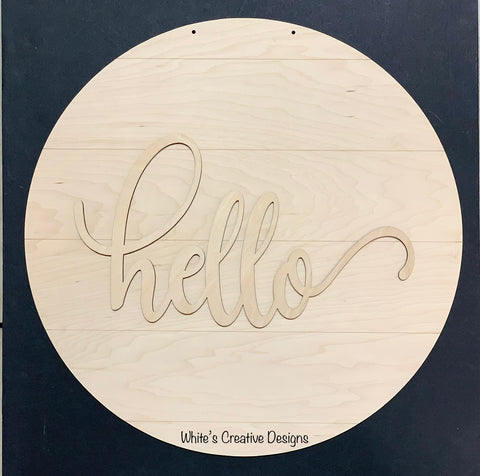 Hello Shiplap Round Door Hanger