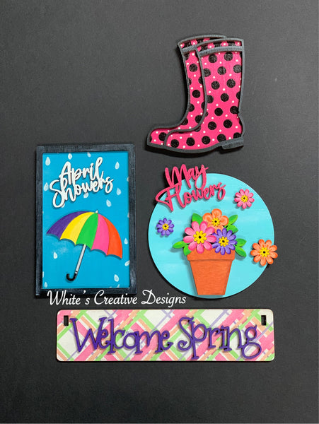 April Showers/May Flowers Wagon Inserts