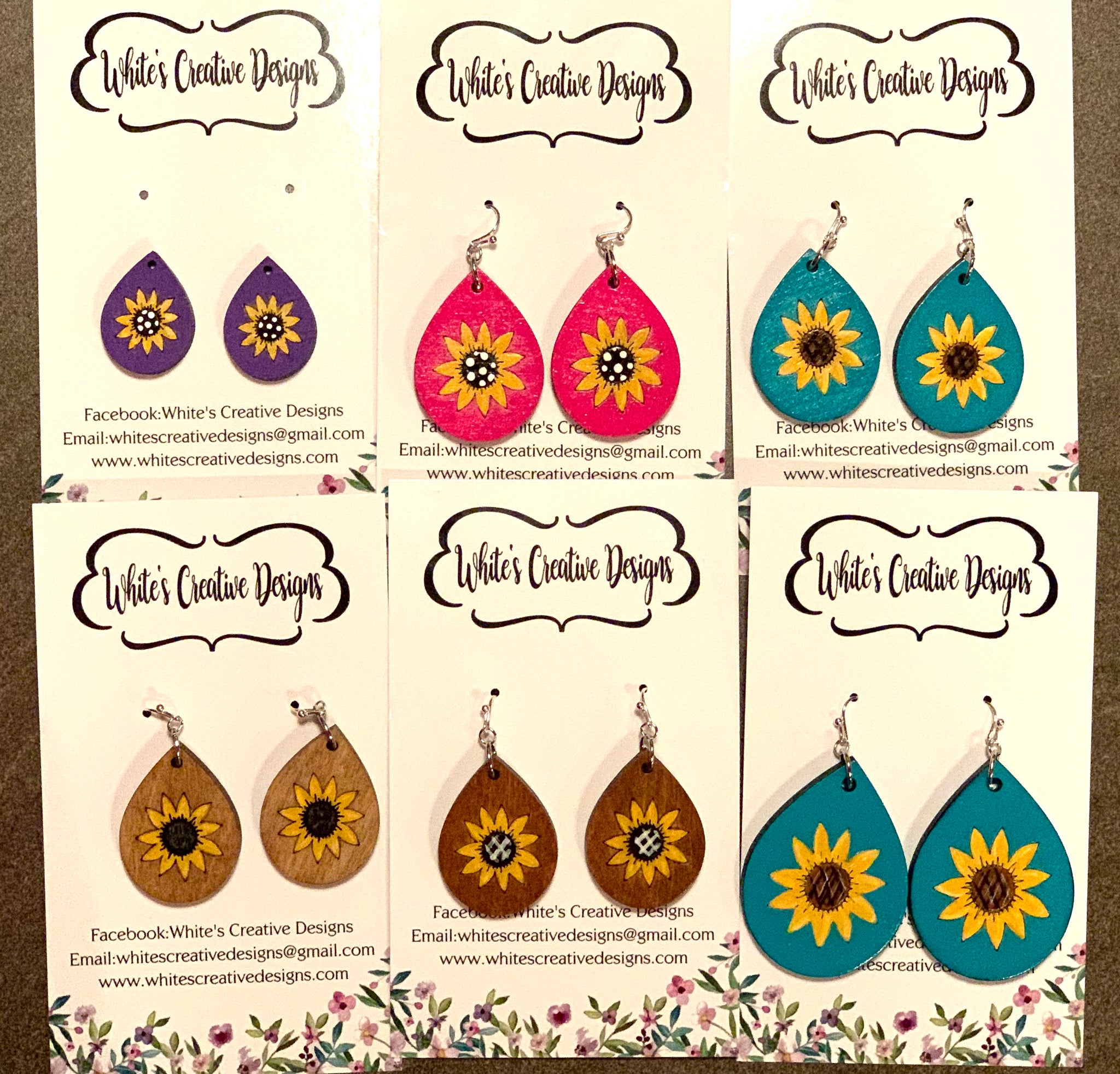 Sunflower Teardrop Earrings