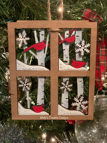 Red Bird Window Ornament O#23