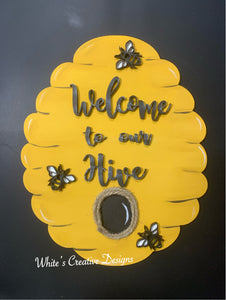 Bee Hive Door Hanger/ Shelf Sitter