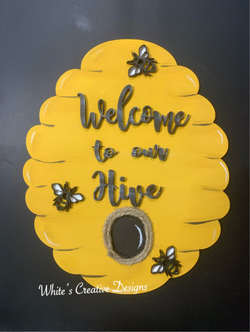 Bee Hive Door Hanger/ Shelf Sitter