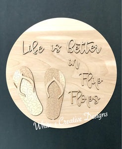 Flip Flop Round Door Hanger/Shelf Sitter (S036)