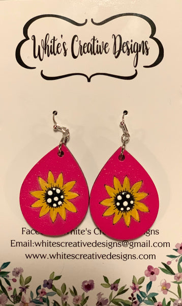 Sunflower Teardrop Earrings