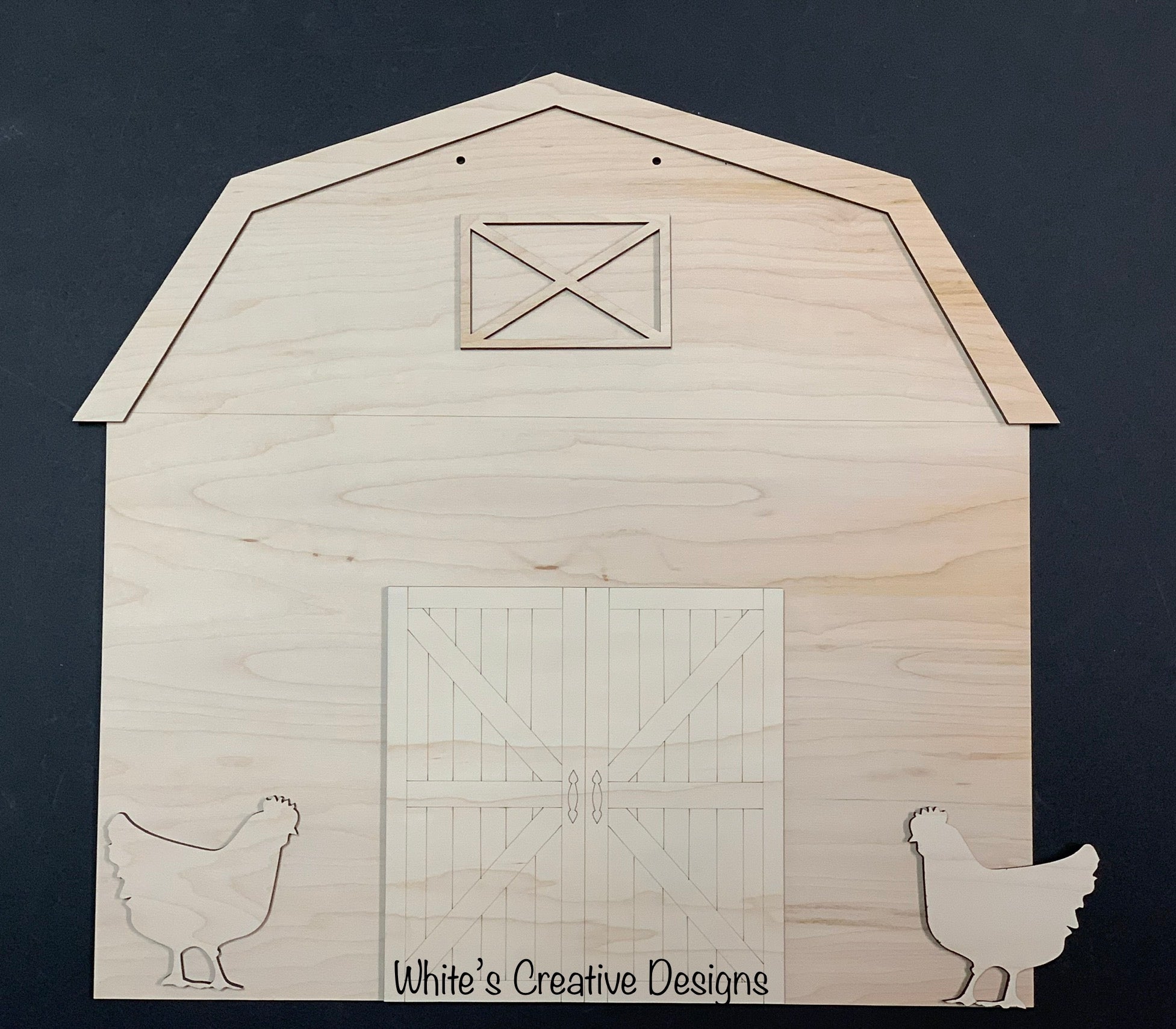 Barn Door Hanger with 3-D Barn Doors & Chickens