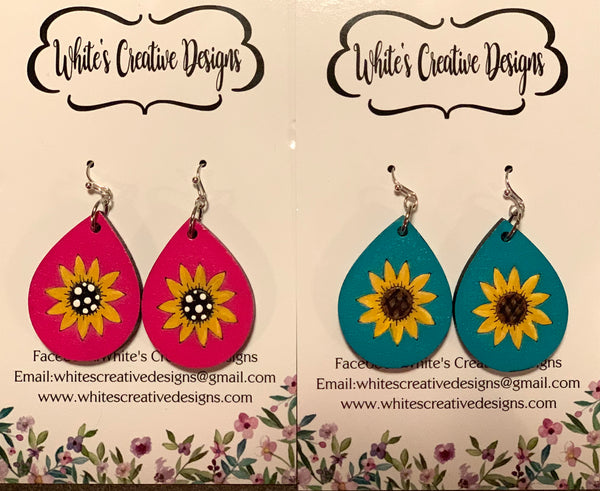 Sunflower Teardrop Earrings