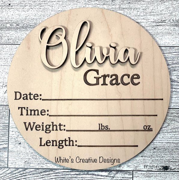 Baby Birth Announcement Sign