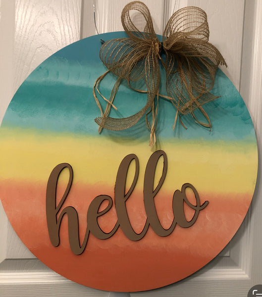 Hello Shiplap Round Door Hanger