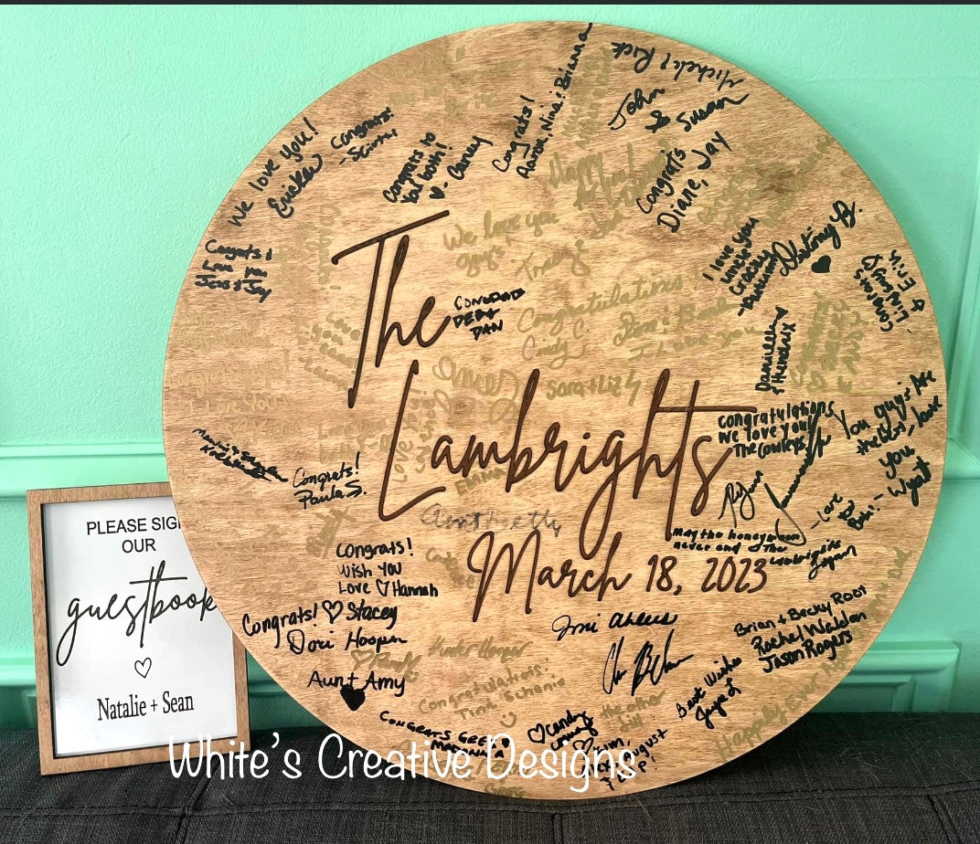 Wedding Guestbook Round (wood)