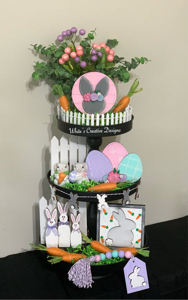 Farmhouse Bunny Tiered Tray