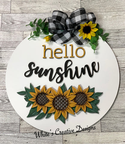 Sunflower 3-D Round Door Hanger/Shelf Sitter