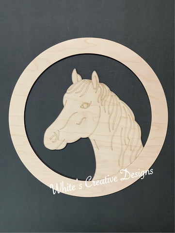 Horse Open Round Door Hanger (Y050)