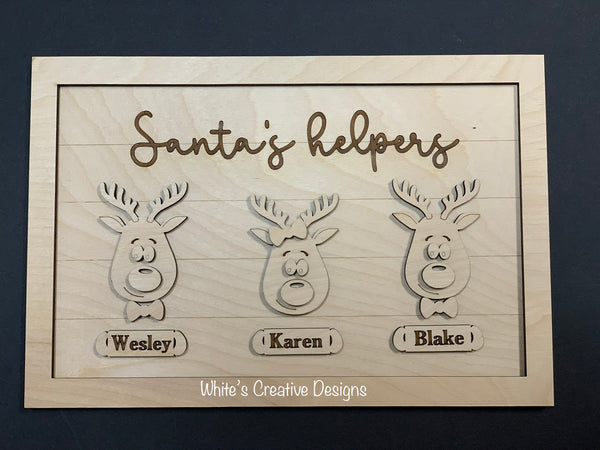 Reindeer Family Sign (DIY kit)    (C026)