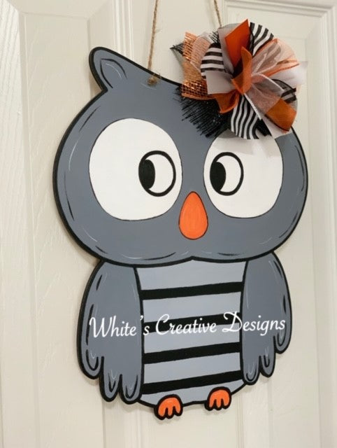 Gray Owl Door Hanger  (Kid Size) (K016)