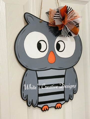 Gray Owl Door Hanger  (Kid Size) (K016)