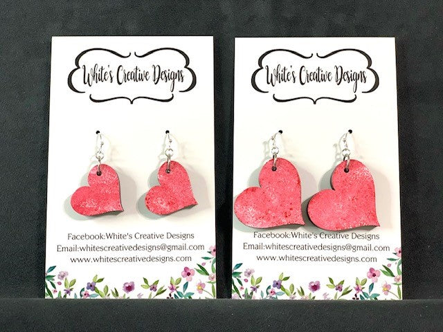 Pink Splatter Earrings, side (105)