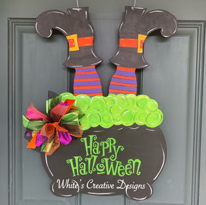 Witch in Cauldron Door Hanger (H009)