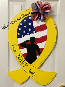 Yellow Ribbon Door Hanger (S018)